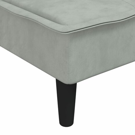 Chaise longue fluweel lichtgrijs 7