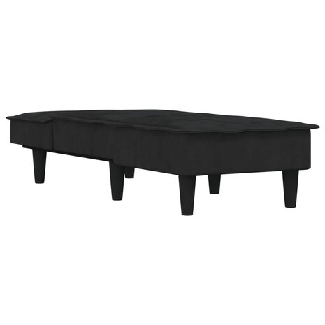 Chaise longue fluweel zwart 3
