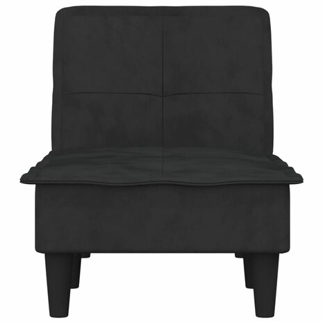 Chaise longue fluweel zwart 4
