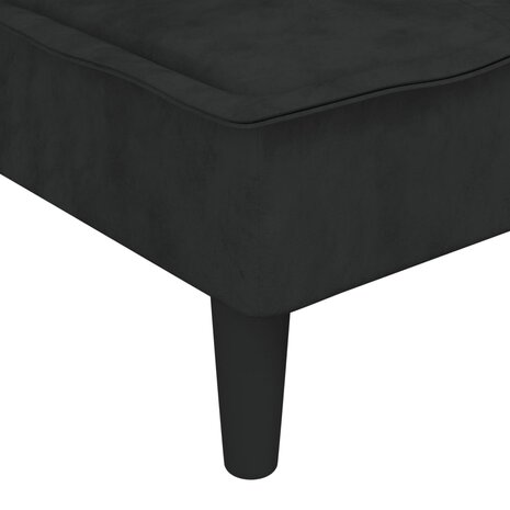 Chaise longue fluweel zwart 7