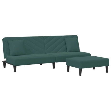 2-delige Loungeset met kussens fluweel donkergroen 2