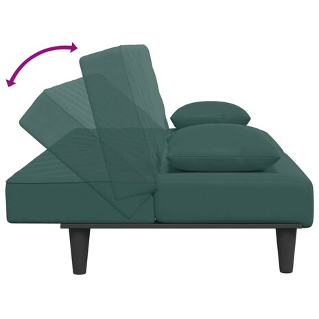 2-delige Loungeset met kussens fluweel donkergroen 6