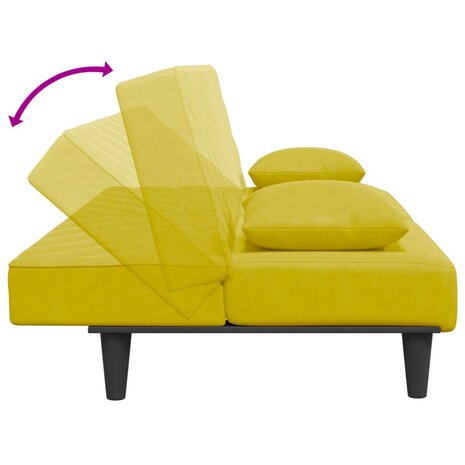 2-delige Loungeset met kussens fluweel geel 6