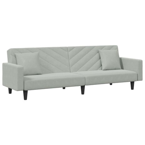 2-delige Loungeset met kussens fluweel lichtgrijs 4