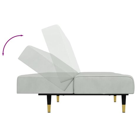2-delige Loungeset fluweel lichtgrijs 8