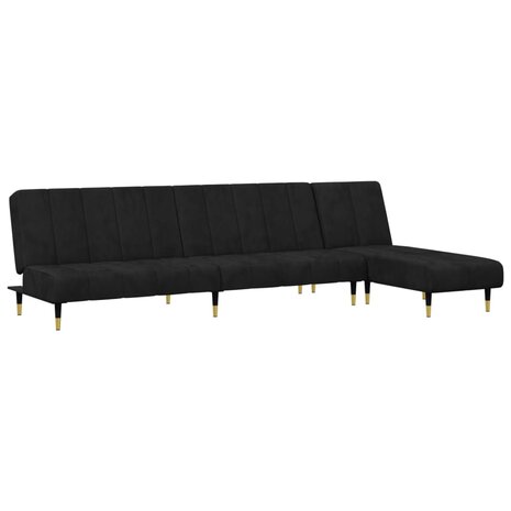 2-delige Loungeset fluweel zwart 2