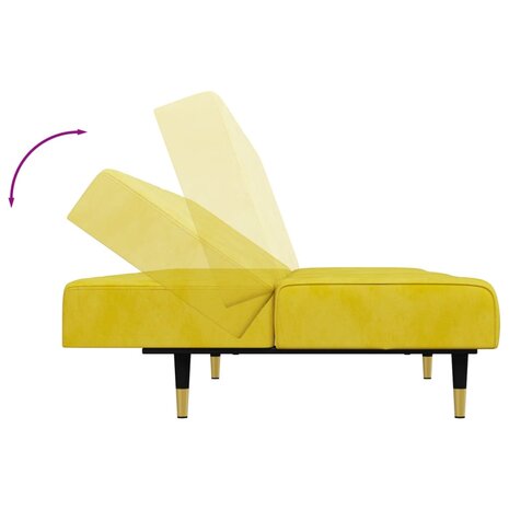 2-delige Loungeset fluweel geel 8