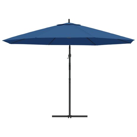 Zweefparasol met aluminium paal 350 cm blauw 4