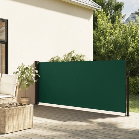 Windscherm uittrekbaar 120x500 cm donkergroen 1