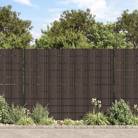 Tuinschermen 4 st 35x0,19 m PVC bruin 1