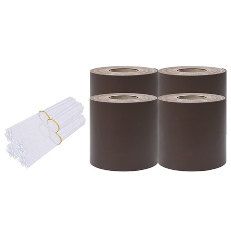Tuinschermen 4 st 35x0,19 m PVC bruin 2