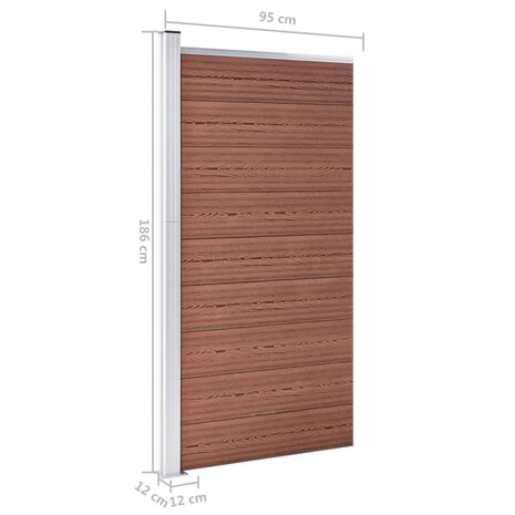 Schuttingpaneel 95x186 cm HKC bruin 9