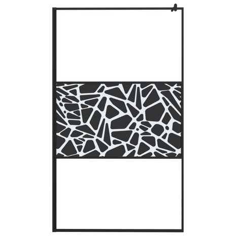 Inloopdouchewand met stenenmotief 115x195 cm ESG-glas zwart 3