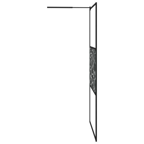Inloopdouchewand met stenenmotief 115x195 cm ESG-glas zwart 4