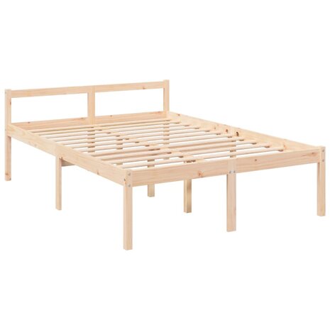 Seniorenbed met hoofdbord massief hout 140x190 cm 5