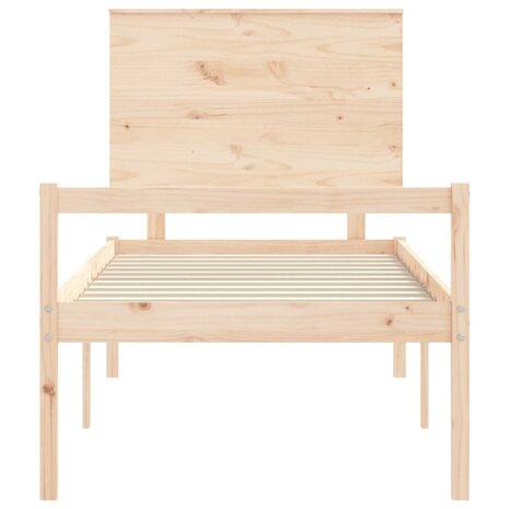 Seniorenbed met hoofdbord massief hout 100x200 cm 6