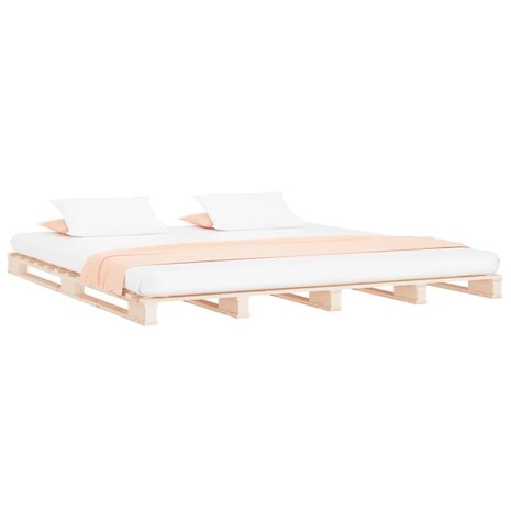 Palletbed massief grenenhout 140x190 cm 3