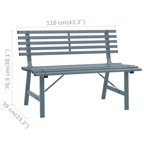 Tuinbank 110 cm staal grijs 7