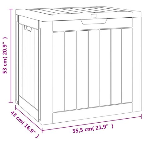 Tuinbox 55,5x43x53 cm polypropeen grijs 9