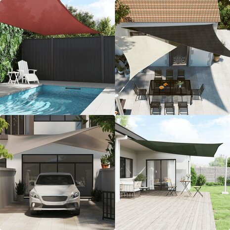 Zonnezeil 160 g/m² 2,5x2,5x3,5 m HDPE taupe 3