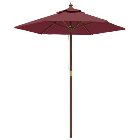 Parasol met houten paal 196x231 cm bordeauxrood 2