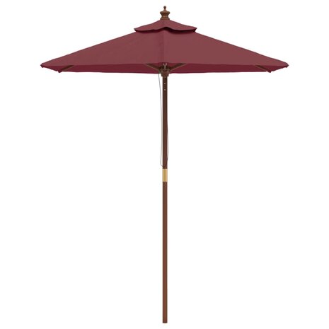 Parasol met houten paal 196x231 cm bordeauxrood 3