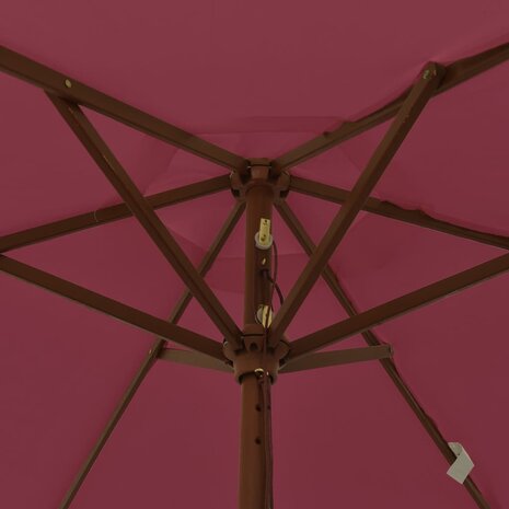 Parasol met houten paal 196x231 cm bordeauxrood 6