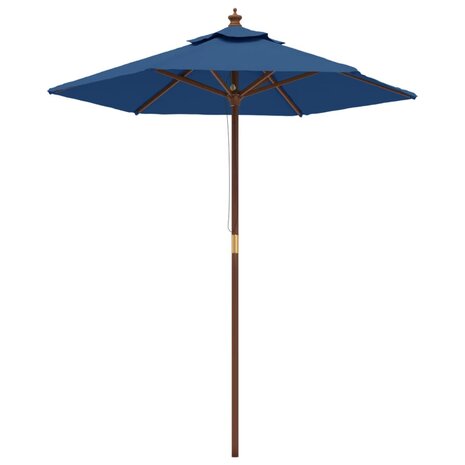 Parasol met houten paal 196x231 cm azuurblauw 2