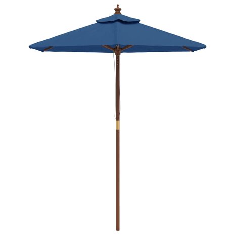 Parasol met houten paal 196x231 cm azuurblauw 3