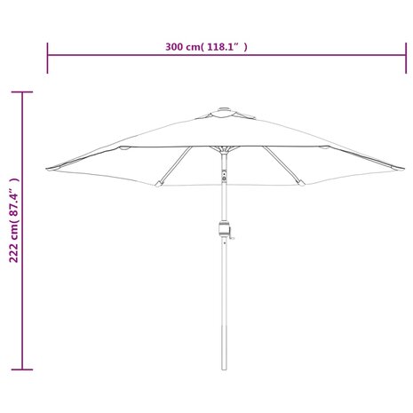 Parasol met stalen paal 3 m zandwit 8