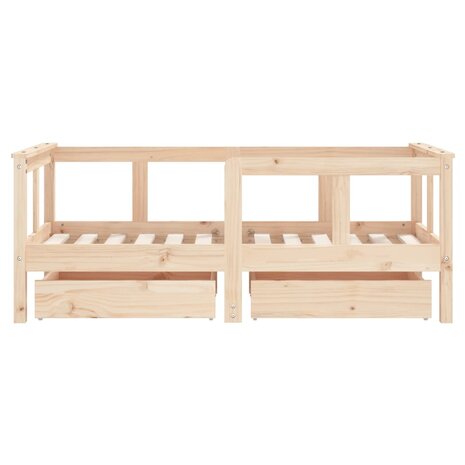Kinderbedframe met lades 70x140 cm massief grenenhout 6