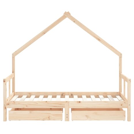 Kinderbedframe met lades 80x160 cm massief grenenhout 5