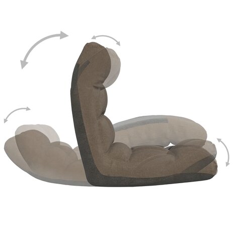 Vloerstoel inklapbaar stof taupe 6
