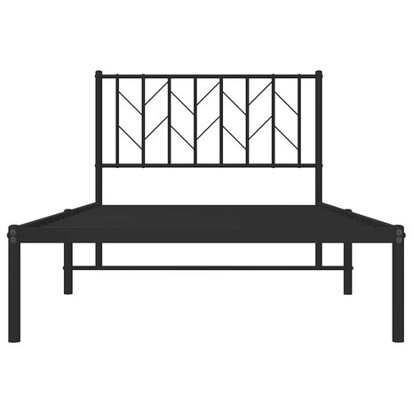 Bedframe met hoofdbord metaal zwart 100x200 cm 6