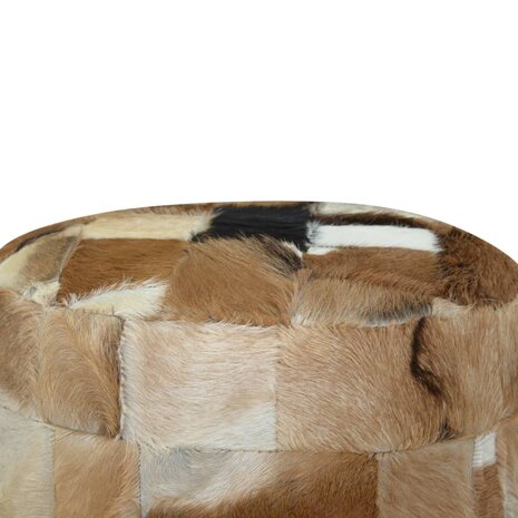 Poef rond 50x50x45 cm echt leer  6