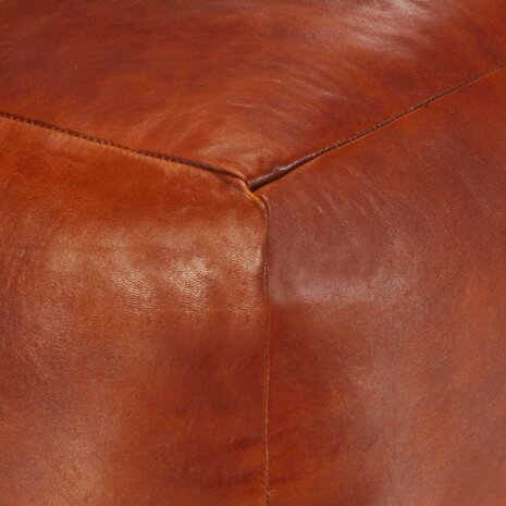 Poef 40x40x40 cm echt geitenleer tan 3