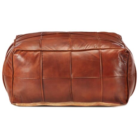 Poef 60x60x30 cm echt geitenleer tan 2