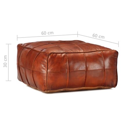 Poef 60x60x30 cm echt geitenleer tan 5