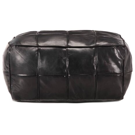 Poef 60x60x30 cm echt geitenleer zwart 2