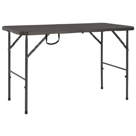 Tuintafel inklapbaar rattan look 120x60x74 cm HDPE bruin 1