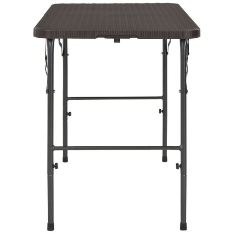 Tuintafel inklapbaar rattan look 120x60x74 cm HDPE bruin 3