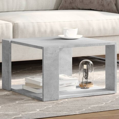 Salontafel 51,5x51,5x30 cm bewerkt hout betongrijs 1