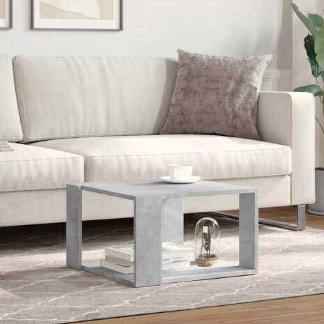Salontafel 51,5x51,5x30 cm bewerkt hout betongrijs 3