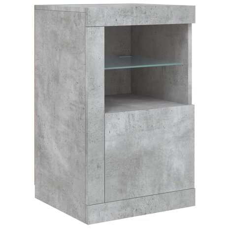 Dressoir met LED-verlichting 163x37x67 cm betongrijs 9
