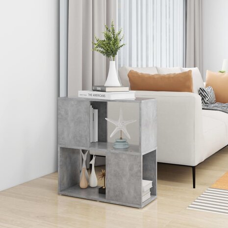 Boekenkast 60x24x63 cm bewerkt hout betongrijs 6