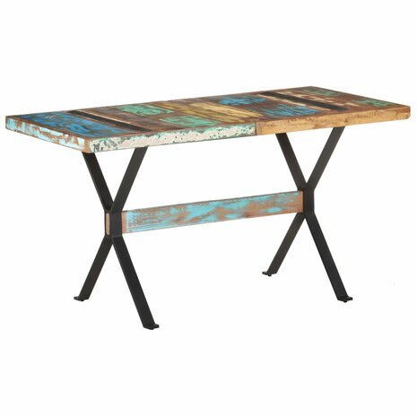 Eettafel 140x70x76 cm massief gerecycled hout 9