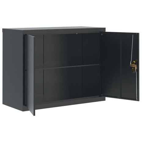 Archiefkast 90x40x110 cm staal antracietkleurig 9