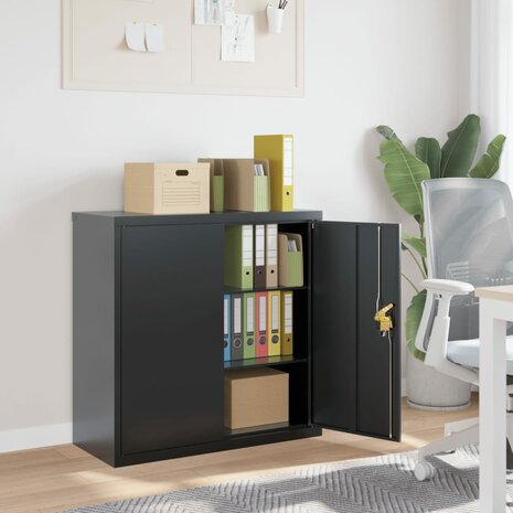 Archiefkast 90x40x90 cm staal antracietkleurig 1