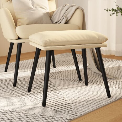 Voetenbank 45x29,5x35 cm stof crèmekleurig 1