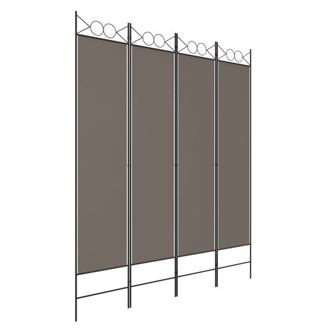 Kamerscherm met 4 panelen 160x200 cm stof antracietkleurig 3